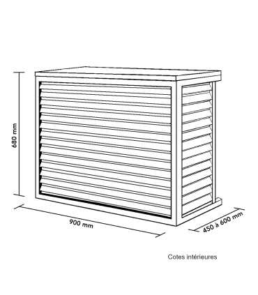 Cache climatiseur - pompe à chaleur ALUMINIUM ROUGE BRUN taille M