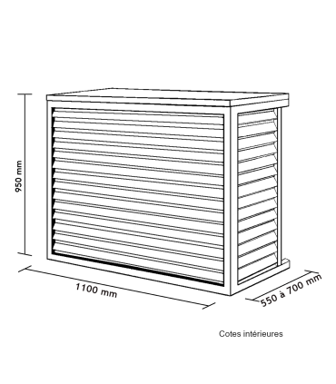 Cache climatiseur - pompe à chaleur ALUMINIUM ROUGE BRUN taille L